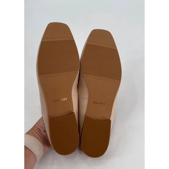 Lisa Vicky Slip OnMule  Loafers Nude Leather Square Toe Size 9 Womens - Picture 5 of 11
